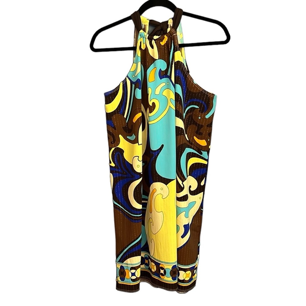 Tara Grinna Tie Neck Halter Dress Size XL - Picture 2 of 11